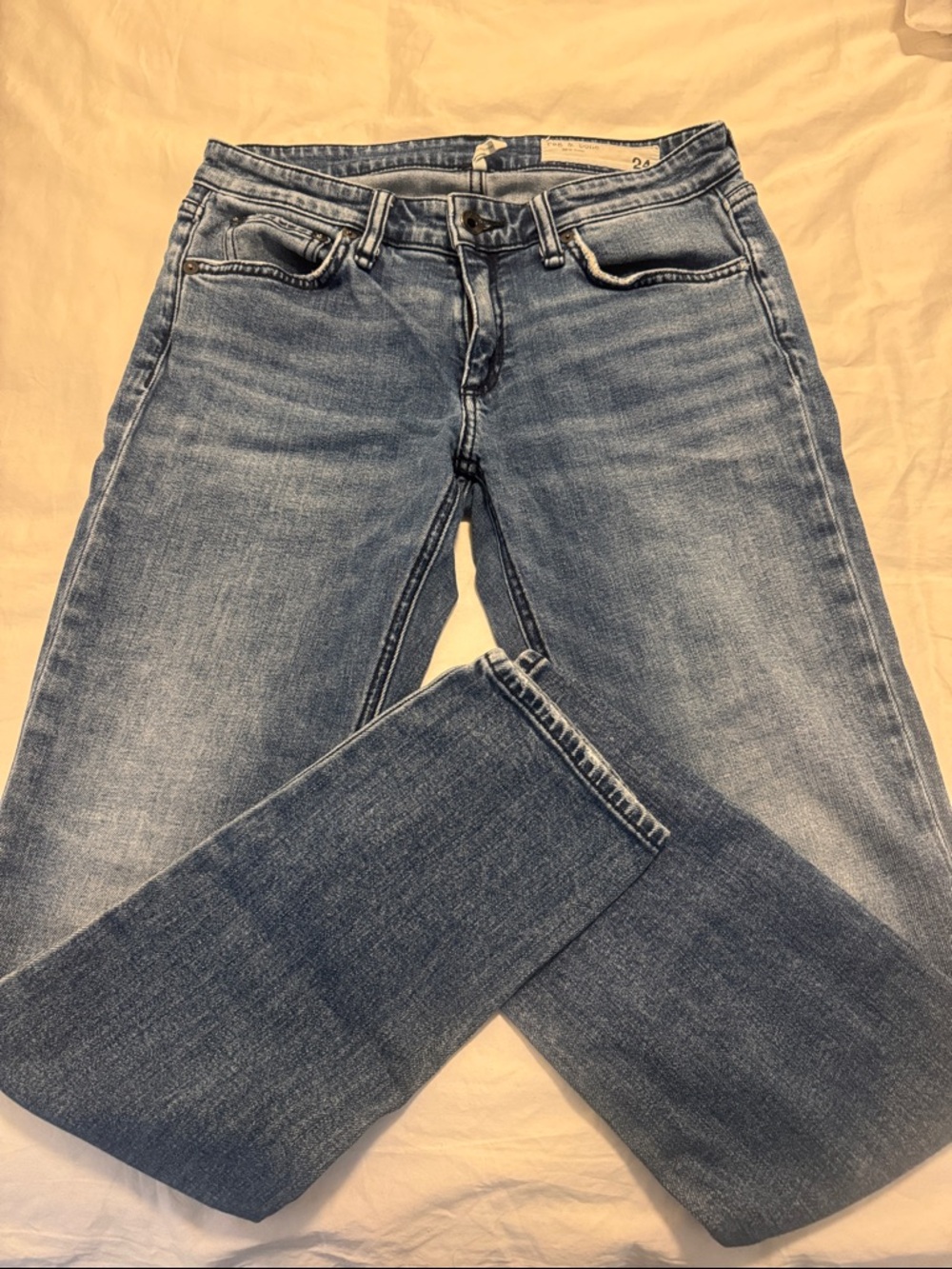 rag & bone Light Blue Straight Leg Jeans